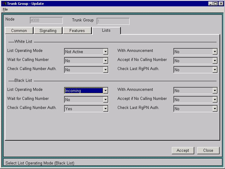 Si2000 Включение черного списка в работу 