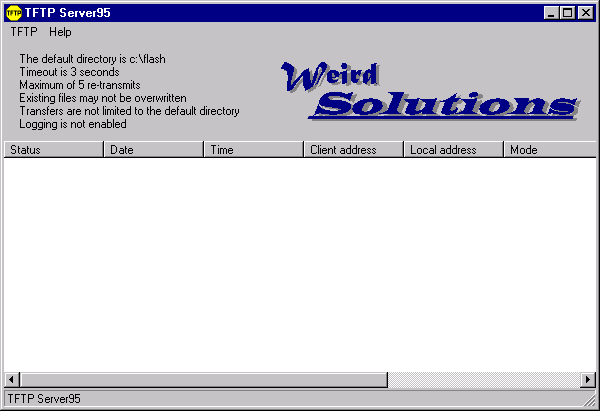 Окно TFTP Server95